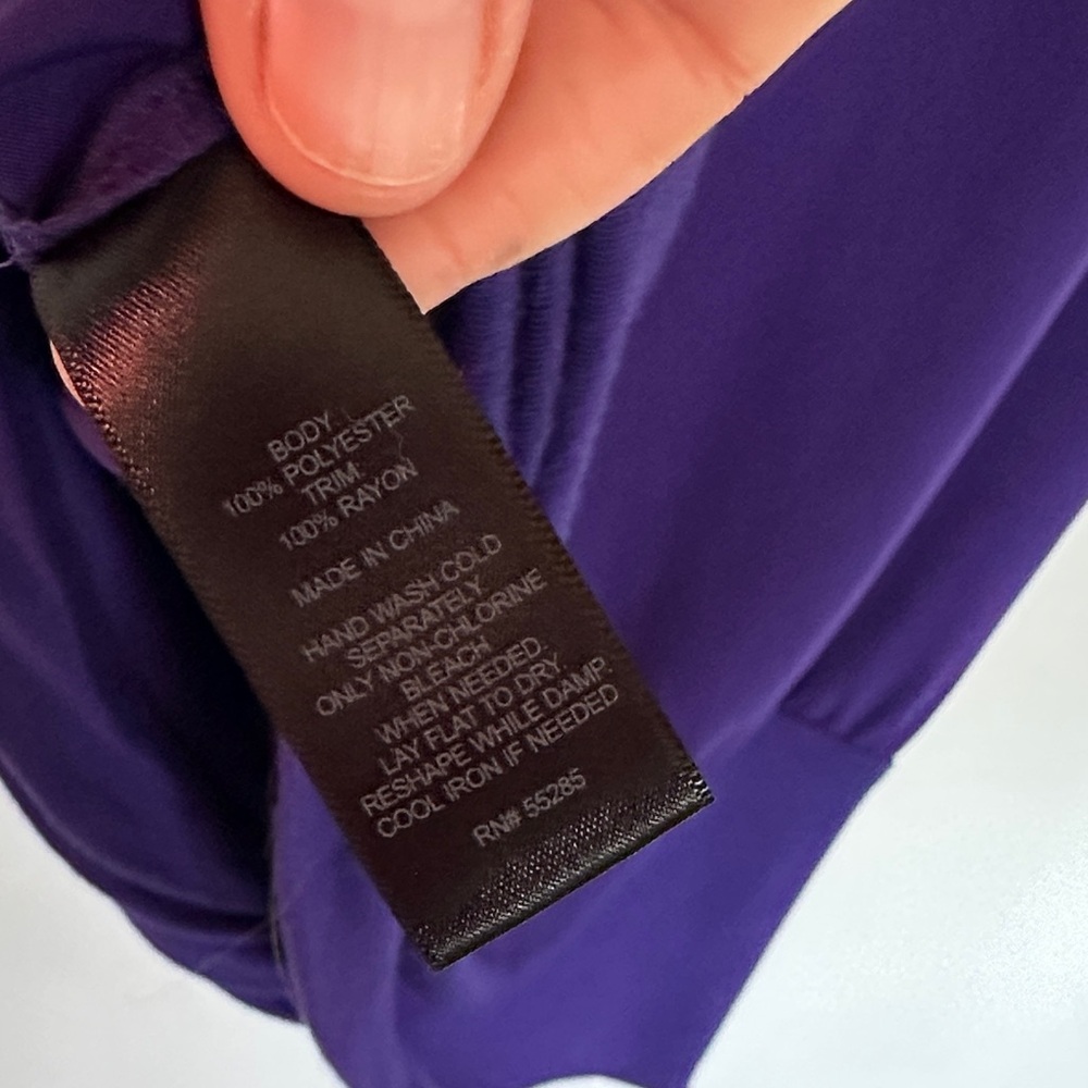 Express Women's Purple Short Sleeve Blouson Top - Picture 8 of 11